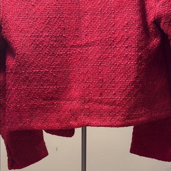 Zara Women's Dark Pink Tweed Jacket - Picture 9 of 10